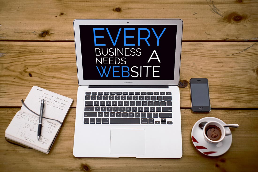professional business website on a laptop screen